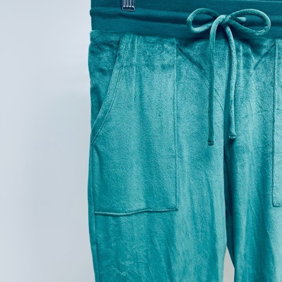 Stars Above Womens Size Xs Lounge Jogger Green Velour Sweat Pants w/ Draw String - Picture 4 of 11